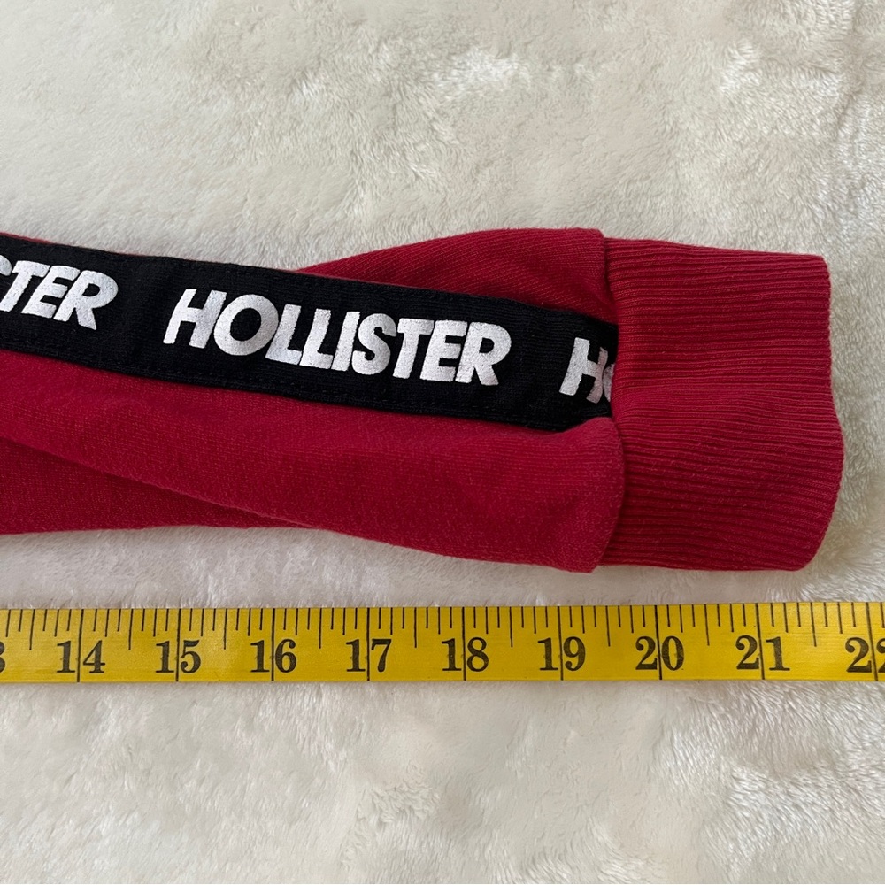 Hollister Women’s Red Long Sleeve Cropped Top Hoodie Size Medium - Picture 9 of 10